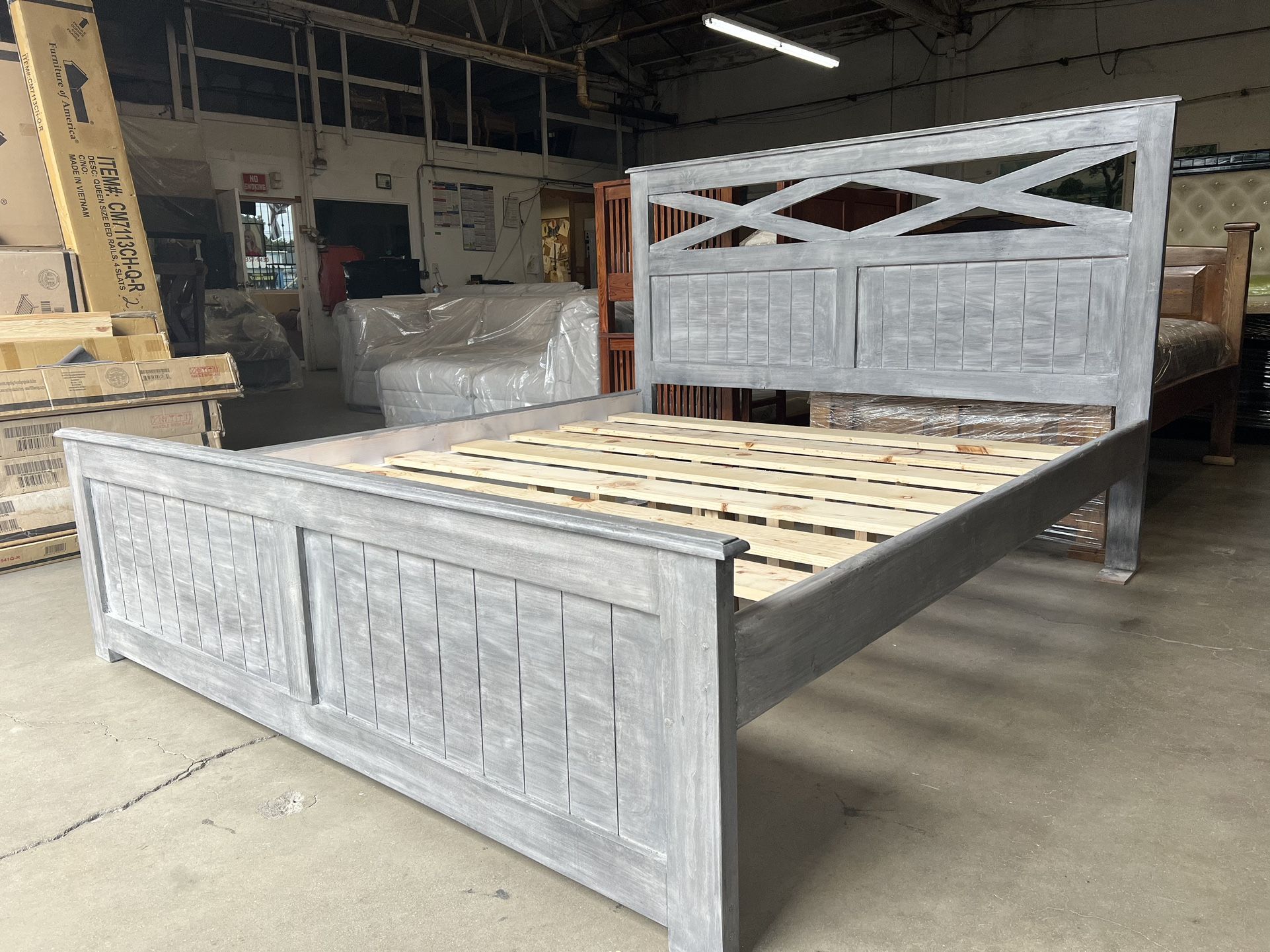 King Solid Wood Bed Frame