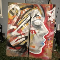 Hand painted sign, mural, canvas
