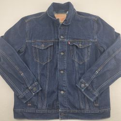 Levi's Blue Denim Trucker Jean Jacket Dark Stonewash 72(contact info removed) Men's XL