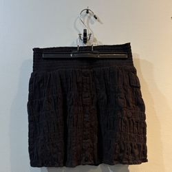 Forever 21 Textured Black Stretchy Mini Skirt