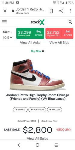 Trophy Rm Jordan 1's (Family And Friends Edition) With Blue Laces