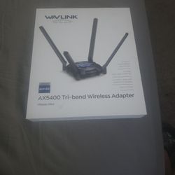 WAVLINK AX5400 Adaptador USB WiFi 6E para PC, adaptador WiFi de tres bandas USB3.0 para computadora de escritorio, adaptadores inalámbricos con dBi 4x