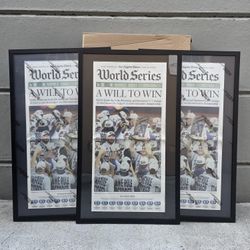 Framed  2025  Dodgers World Series Championship Newspaper