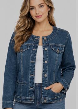 Women’s denim jacket . Size L. $37.