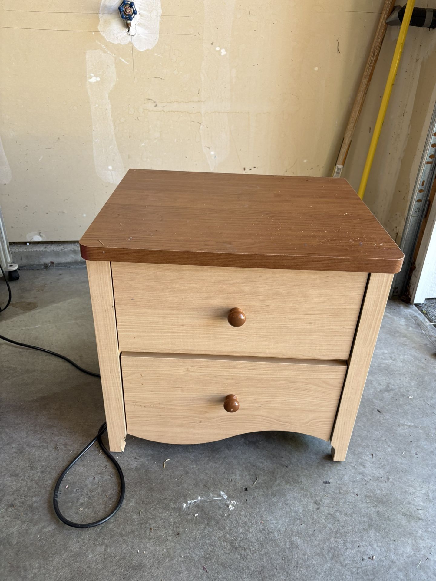 2-Drawer Wooden Nightstand / Side Table