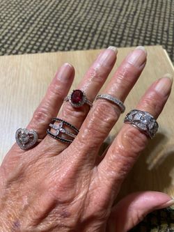Size 6 Brass Metal Rings (5)