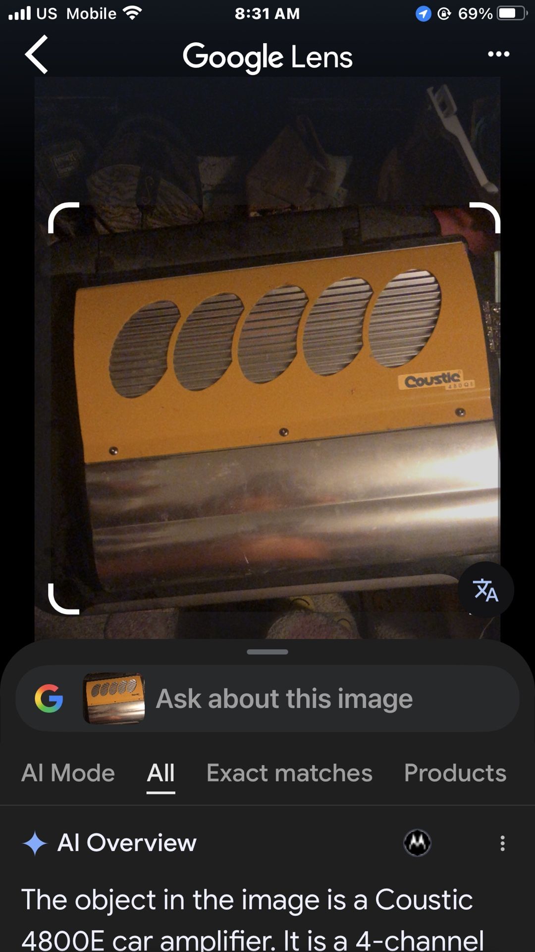 Coustic 4800QE car Radio Amplifier