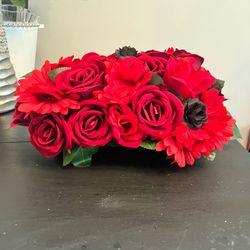 Handmade Red Flower Centerpieces - Artificial Flowers