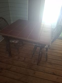Nice table 4 chairs ceramic tile top
