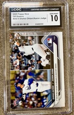 Topps 2025 Topps Now Off-Season Shohei Ohtani/Aaron Judge #OS-9 CGC 10