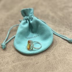 TIFFANY & CO Silver Cocktail Ring With Purple  Amethyst