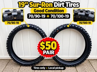 19” Sur-Ron Dirt Tires – 70/90-19 & 70/100-19 – Good Condition