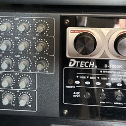 Dteck D-3200K Karaoke Power Amp Mixer 