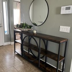Entry table/sofa table and mirror
