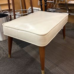 Mid Century Vinyl Ottoman