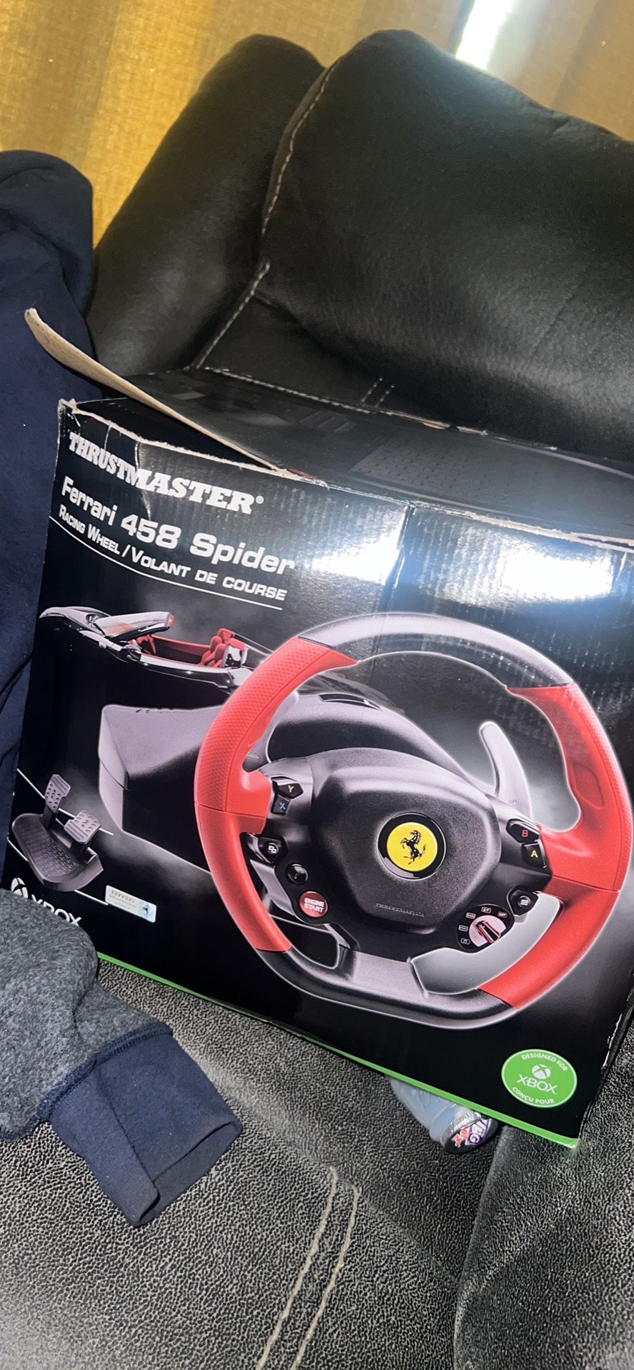 Xbox Ferrari Steering Wheel And Pedals. 