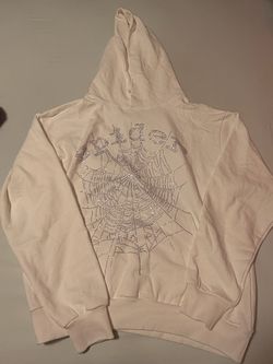 Sp5der Rhinestone Hoodie – White – Size Small (S)