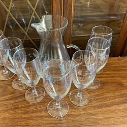 Vintage Princess House Crystal Pitcher & Iced Tea Glasses (discontinued)