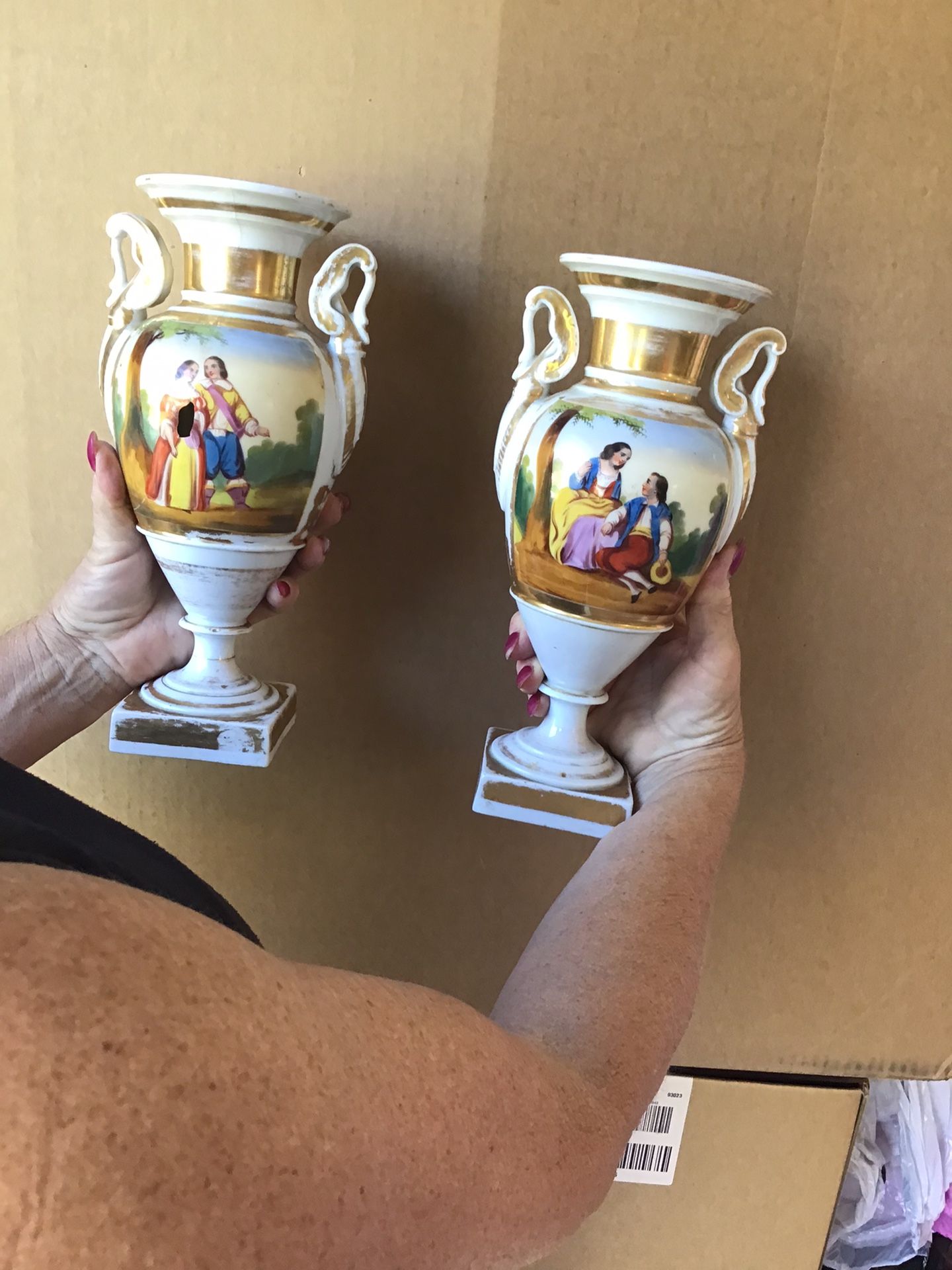 Neoclassical French Porcelain Vase Pair