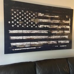 “New” Large American Flag Art Canvas