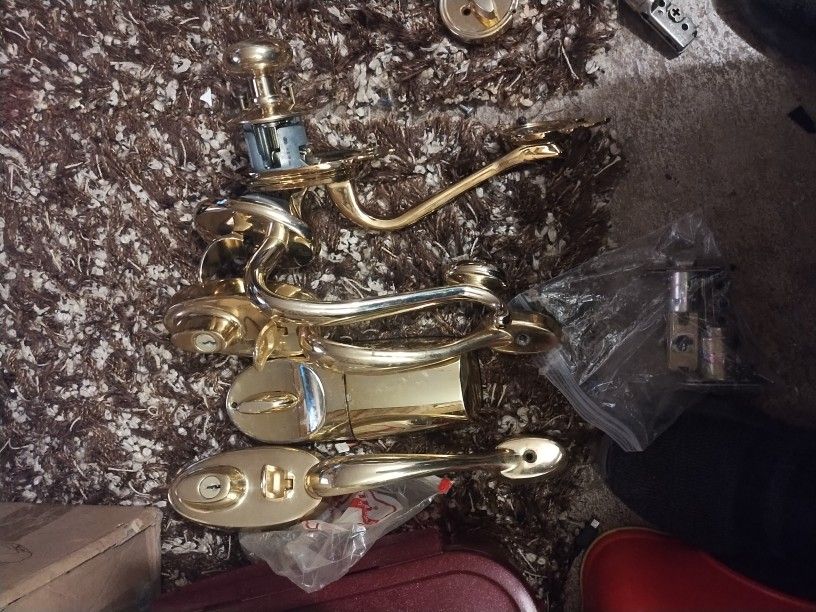 Brass Plated Door Handles