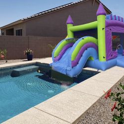 Water Slide Castle & basketball hoop