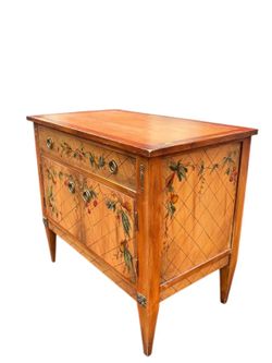 NY: Hand-Painted Fruit Motif Cabinet