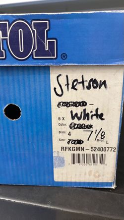 White resistol cowboy hat