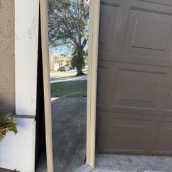 Beautiful Faux Beige Wood Mirror 18 X 64