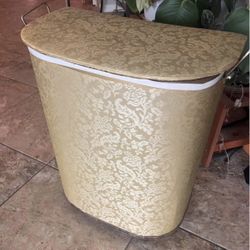 Vintage Metal Boho Modern Gold Laundry Basket 