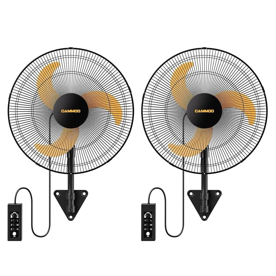 18 Inch Wall Mount Fan Oscillating, Extended 3.3ft Wired Remote and 6.6ft Power Cord, 3-Speed Industrial Wall Mounted Fan for Commercial, Greenhouse,