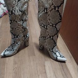 Knee High Snake Skin Boots 