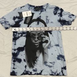 AALIYAH Tie-Dye R&B Music Graphic T Shirt Girl Size 7 Blue Tie Dye Hip Hop 90s