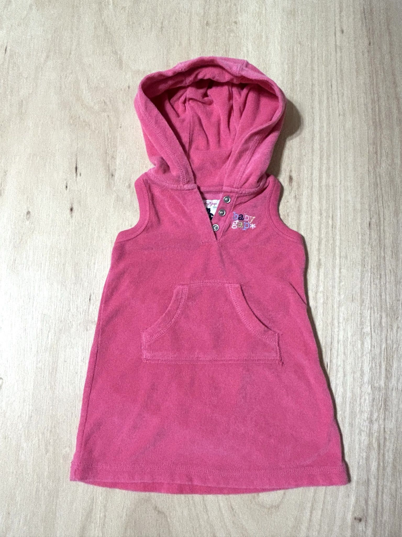 Baby Girl Pink Terry Cloth Hoodie Dress Baby gap 3-6 Month