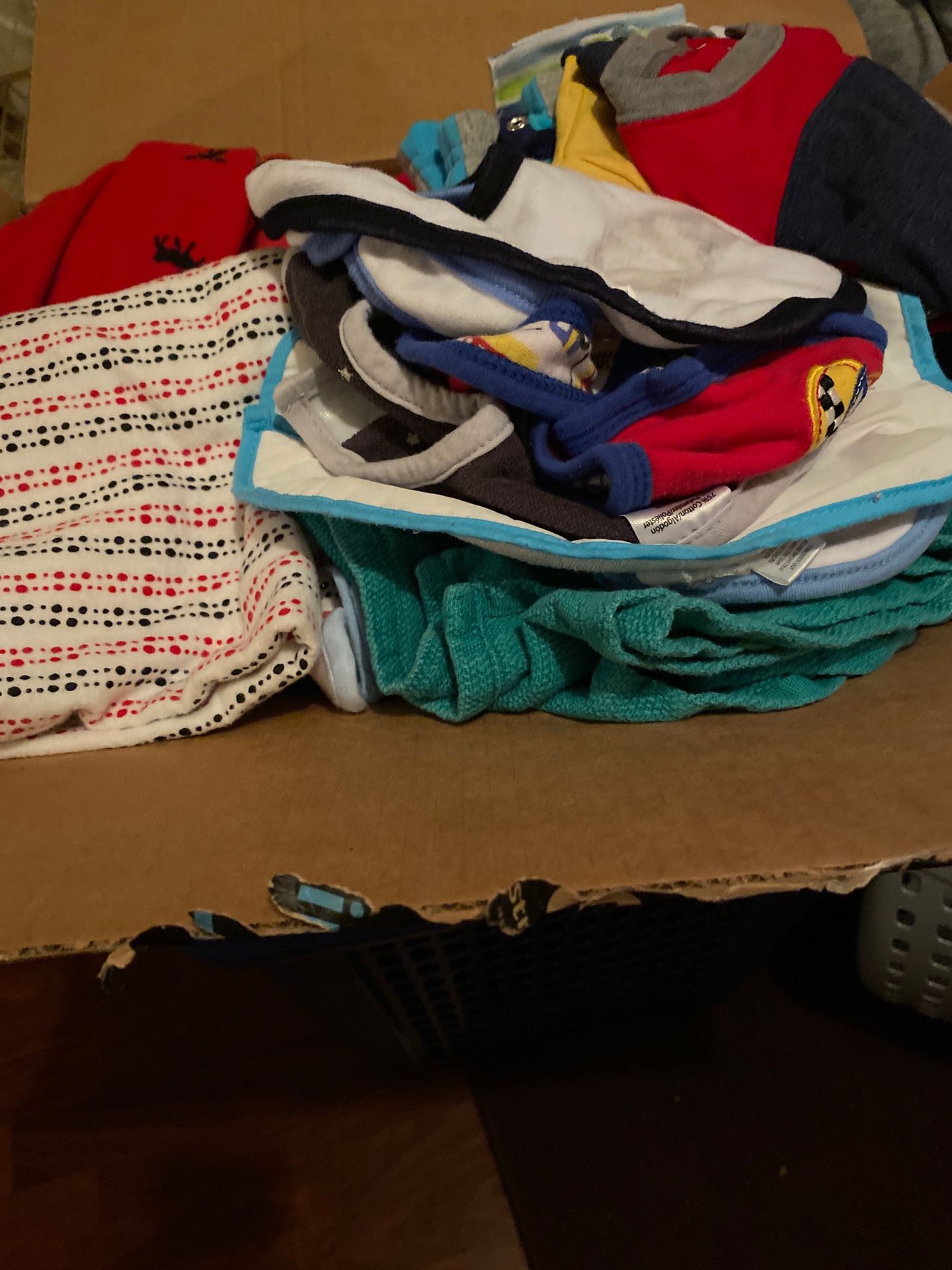Box full of baby boy clothes 6-9 months