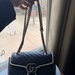 Authentic Gucci Marmont Torchon Navy
