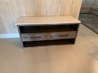 TV Stand with Drawers and Open Shelves