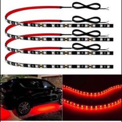 Brandnew 4pk 12V Led Light Strip 18" Connectable Red Led Strip Lights for Car Motorcycle Golf Cart Automotive Trucks Boat Marine Waterproof Led Light 