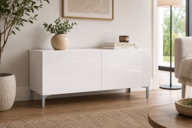 IKEA BESTÅ Storage Cabinet w/ High Gloss Doors & NANNARP Legs