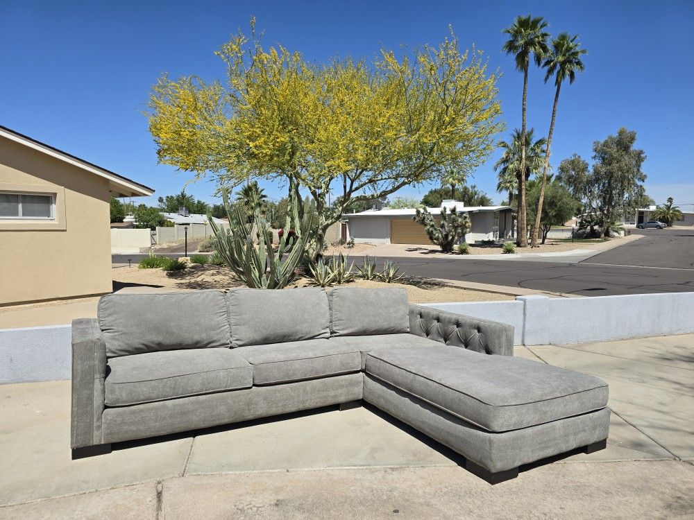 Free Delivery - Modern Gray Chaise Sectional