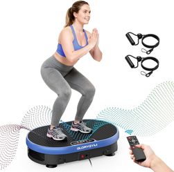 Vibration Plate Exercise Machine for Body Shaker Machine & Weight Loss, Shake Plate with Resistance Bands, 120 Speed Levels, Remote Control, Full Body