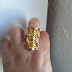 Vintage Sterling Silver Gold Vermeil Ring 