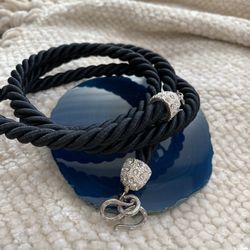 Rope With Crystal Embellished Clasp For Pendant