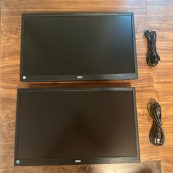Pair of AOC 21.5" 1080p monitors
