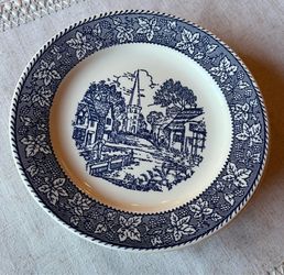 vintage Homer Laughlin  dessert/salad plate in the Shakespeare Country Blue set of 6