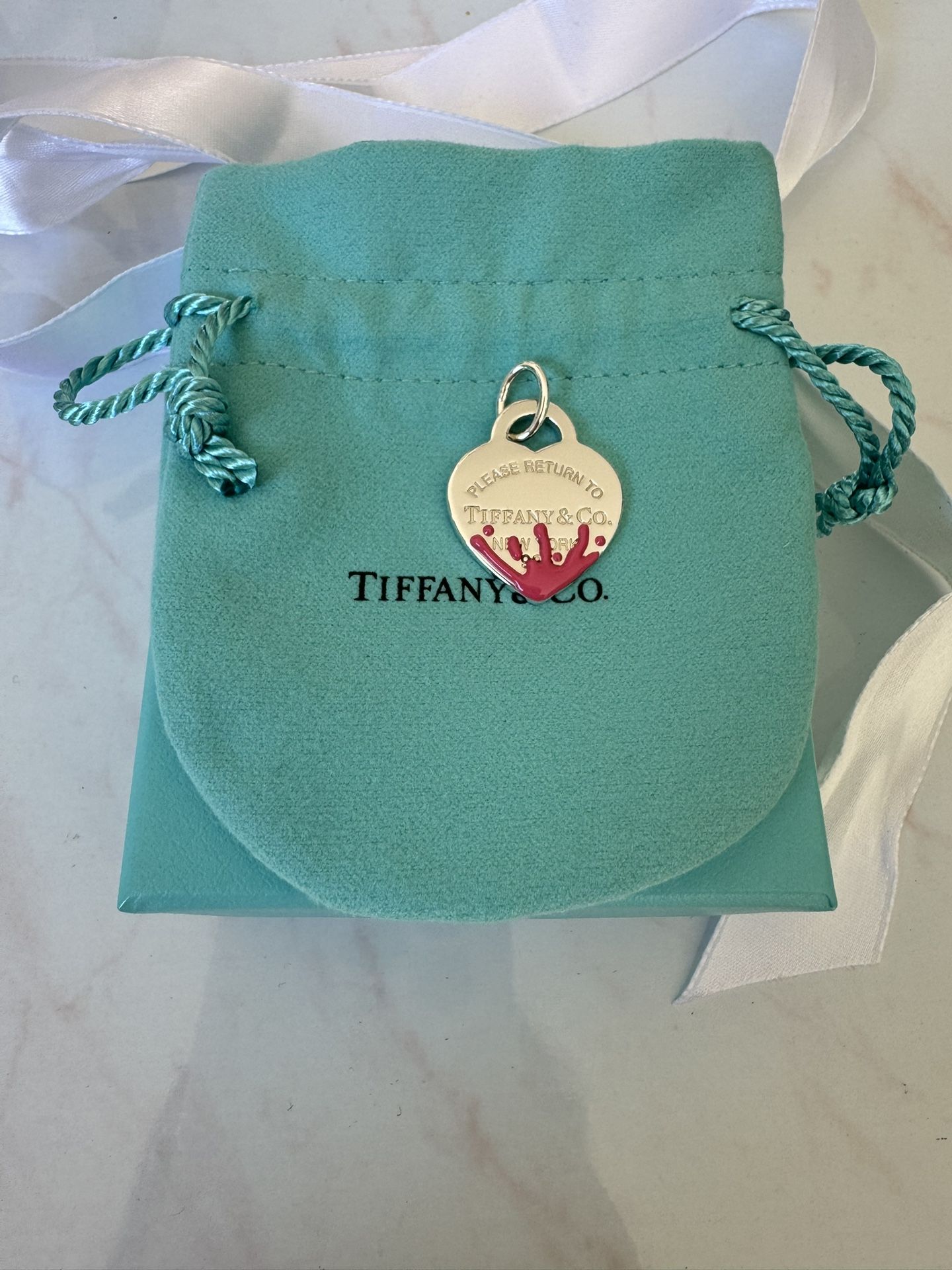 Tiffany & Co. Pink Splash Heart Charm