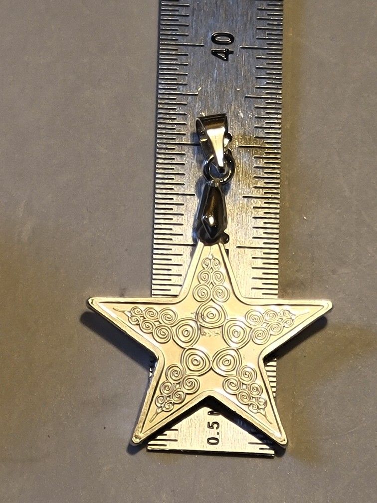 999 Fine Silver Star Pendant - 1/10th Oz Silver