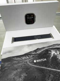 Apple - Watch Ultra 2 49MM (Cellular) Natural Titanium Green/Gray Trail Loop - M/L Brand New