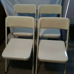 Four Foldable Metal Chairs