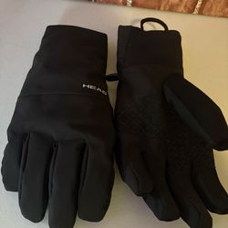 Head Adult Black Insulated Ski Snowboard Winter Gloves L(1E)